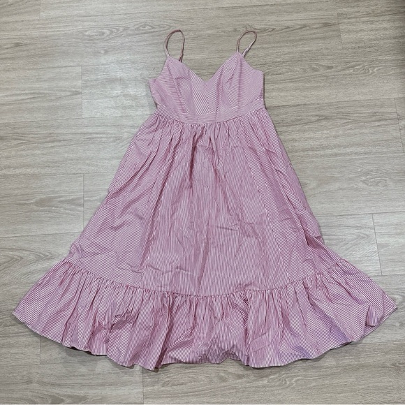 NWOT J Crew red stripes Spaghetti Strap Dress 2 - Picture 4 of 7